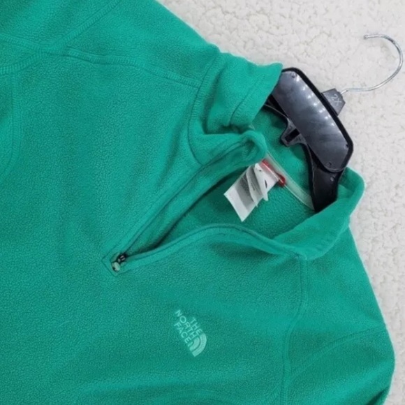 North Face 1/4 Zip Pullover Fleece Wmns M Green Polartec Outdoor Hiking Gorpcore - Picture 5 of 15